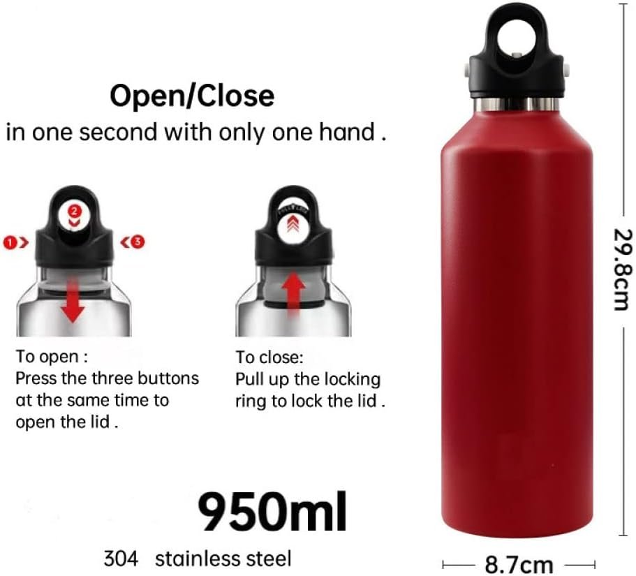 950ml No-Screw Cap Insulated Bottle - Image 2