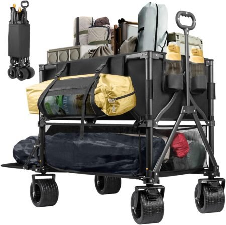 Foldable two-tier cart