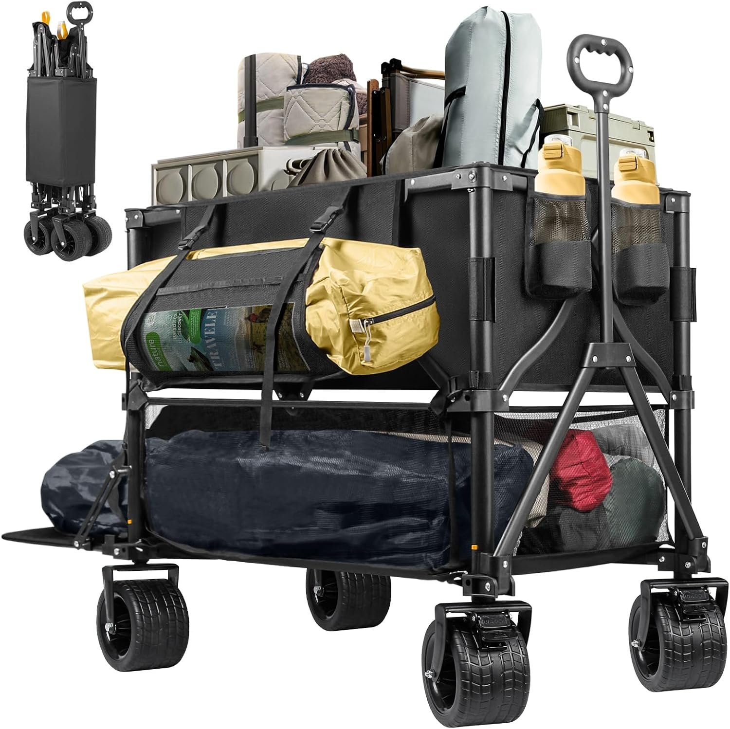 Foldable two-tier cart