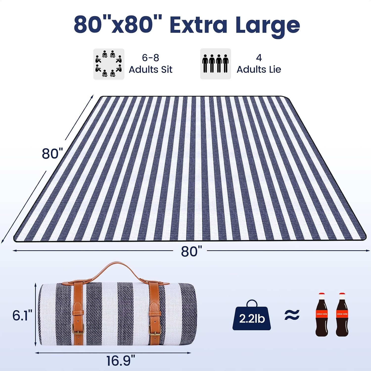 Striped picnic blanket - Image 2