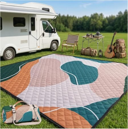 Waterproof Picnic Blanket Outdoor Camping Beach Mat Outside Rug Tent Floor Carpet Extra Large Foldable Sandproof Car Essential Roadtrip Rv Accessories Gear Must Haves Hiking Gift