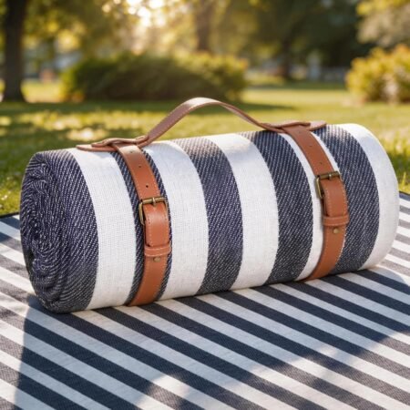 Striped picnic blanket