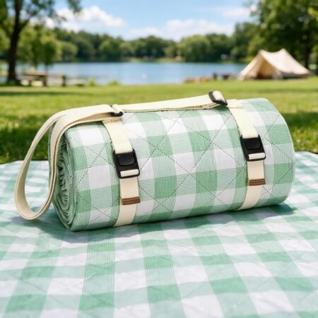 Plaid Extra-Large Picnic Blanket: This extra-large picnic blanket measures 80 x 80 inches.